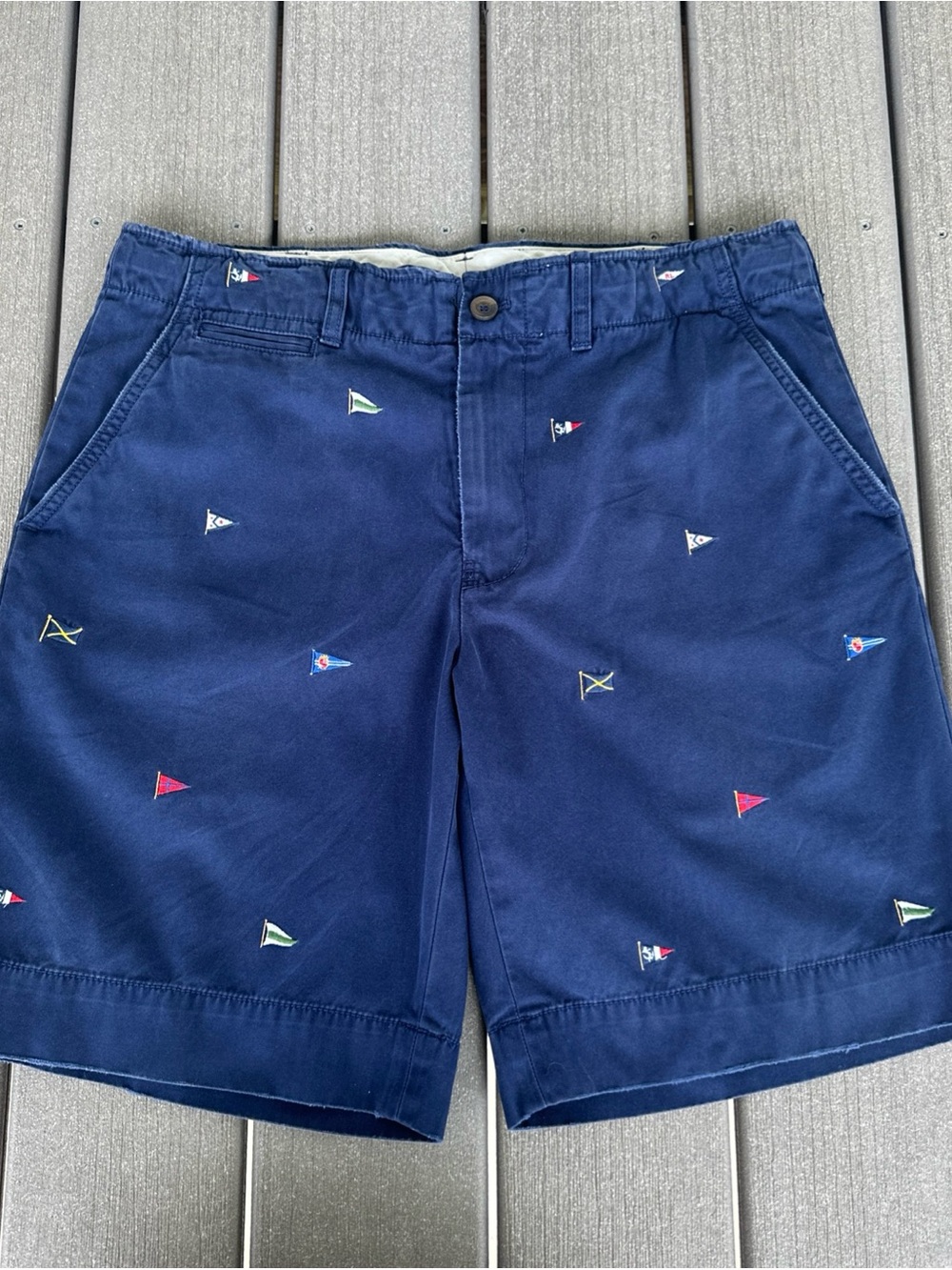 Polo Ralph Lauren Shorts Mens Size 34 Nautical Flags Knots All Over Embroidered